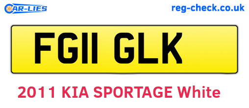 FG11GLK are the vehicle registration plates.