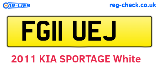 FG11UEJ are the vehicle registration plates.
