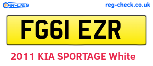 FG61EZR are the vehicle registration plates.