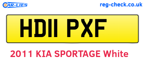 HD11PXF are the vehicle registration plates.