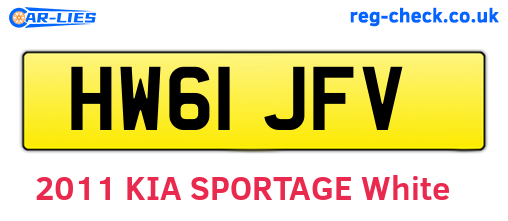 HW61JFV are the vehicle registration plates.