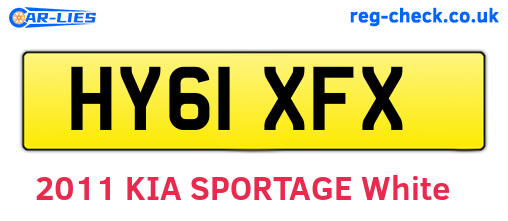 HY61XFX are the vehicle registration plates.