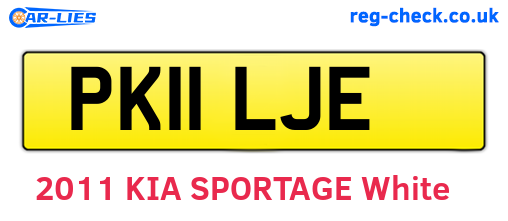 PK11LJE are the vehicle registration plates.