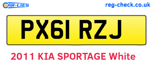 PX61RZJ are the vehicle registration plates.