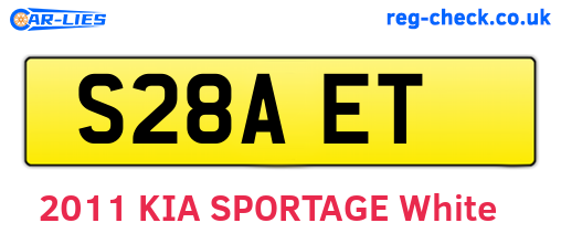 S28AET are the vehicle registration plates.