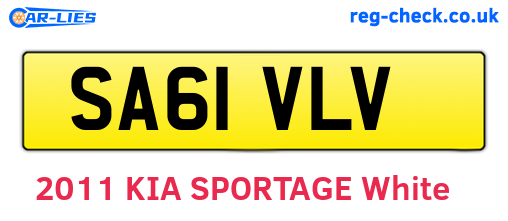SA61VLV are the vehicle registration plates.