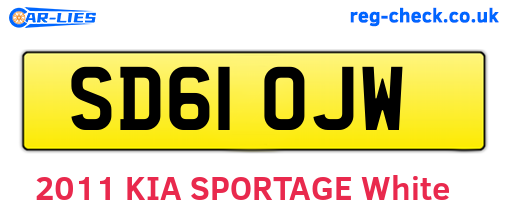 SD61OJW are the vehicle registration plates.