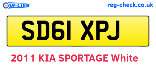 SD61XPJ are the vehicle registration plates.