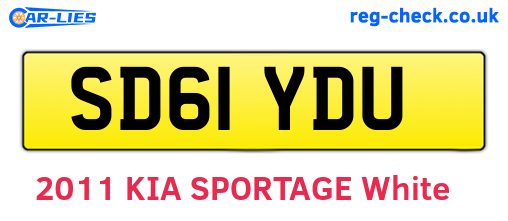 SD61YDU are the vehicle registration plates.