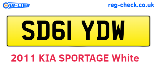 SD61YDW are the vehicle registration plates.