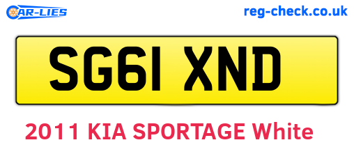 SG61XND are the vehicle registration plates.