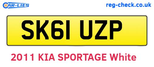 SK61UZP are the vehicle registration plates.