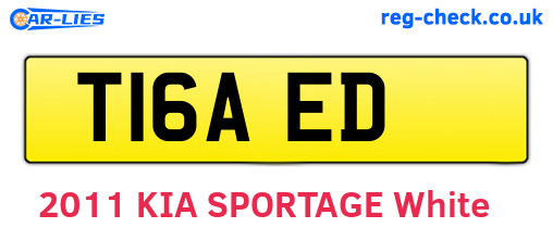 T16AED are the vehicle registration plates.