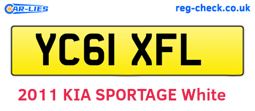 YC61XFL are the vehicle registration plates.