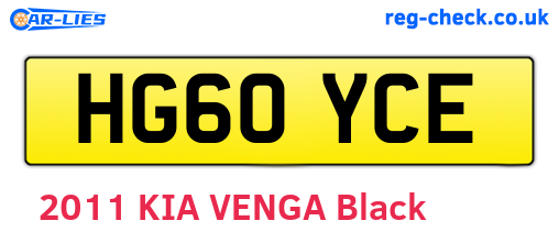 HG60YCE are the vehicle registration plates.