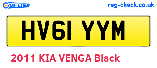 HV61YYM are the vehicle registration plates.