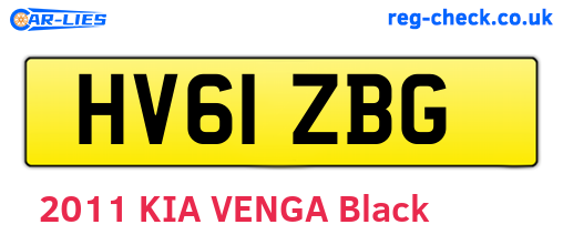 HV61ZBG are the vehicle registration plates.