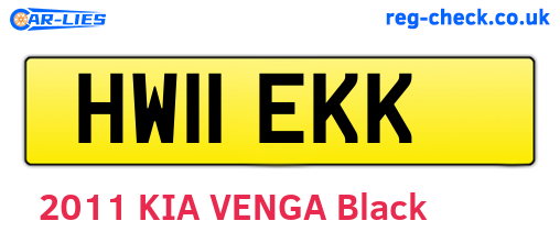HW11EKK are the vehicle registration plates.