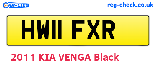 HW11FXR are the vehicle registration plates.