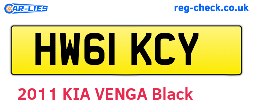 HW61KCY are the vehicle registration plates.
