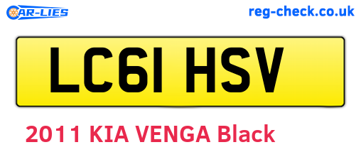 LC61HSV are the vehicle registration plates.