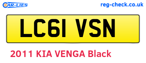 LC61VSN are the vehicle registration plates.