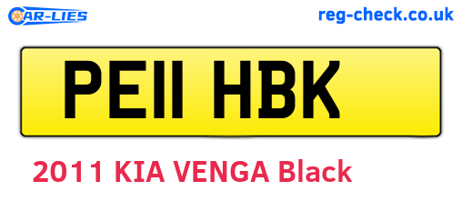 PE11HBK are the vehicle registration plates.
