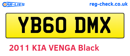 YB60DMX are the vehicle registration plates.