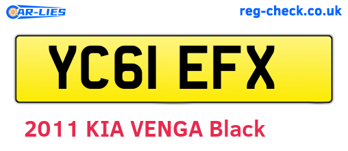 YC61EFX are the vehicle registration plates.