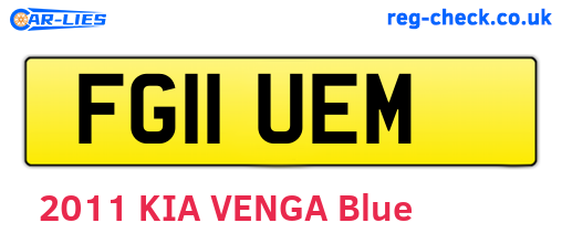 FG11UEM are the vehicle registration plates.