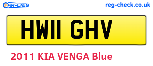 HW11GHV are the vehicle registration plates.