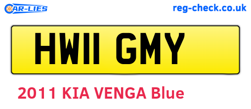 HW11GMY are the vehicle registration plates.