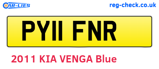 PY11FNR are the vehicle registration plates.