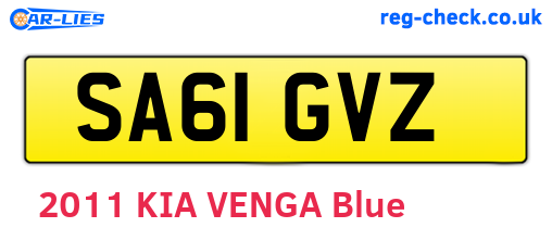 SA61GVZ are the vehicle registration plates.
