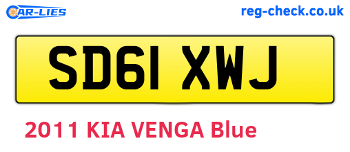 SD61XWJ are the vehicle registration plates.