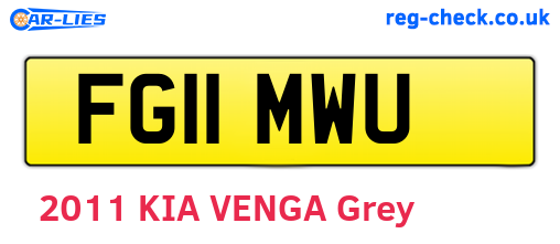 FG11MWU are the vehicle registration plates.