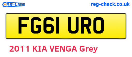 FG61URO are the vehicle registration plates.