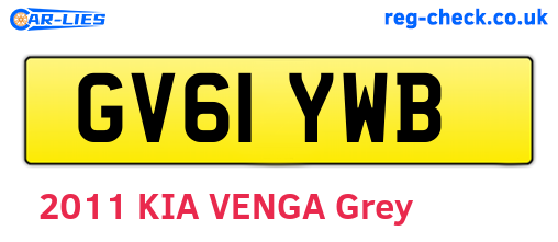 GV61YWB are the vehicle registration plates.
