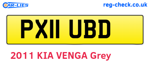 PX11UBD are the vehicle registration plates.