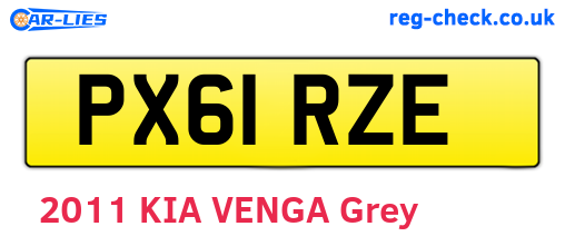 PX61RZE are the vehicle registration plates.
