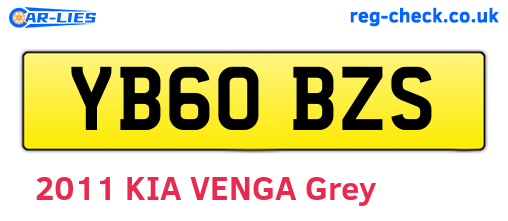 YB60BZS are the vehicle registration plates.