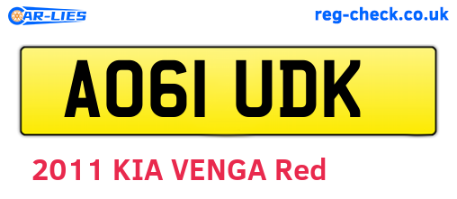 AO61UDK are the vehicle registration plates.