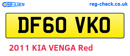 DF60VKO are the vehicle registration plates.