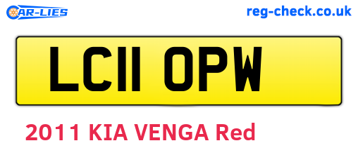LC11OPW are the vehicle registration plates.