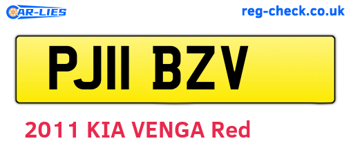 PJ11BZV are the vehicle registration plates.