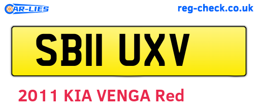 SB11UXV are the vehicle registration plates.