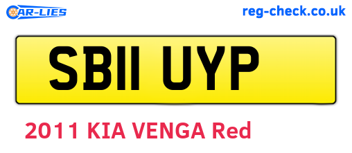 SB11UYP are the vehicle registration plates.