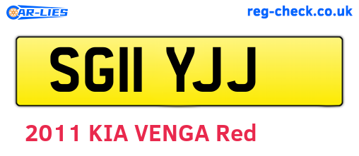 SG11YJJ are the vehicle registration plates.