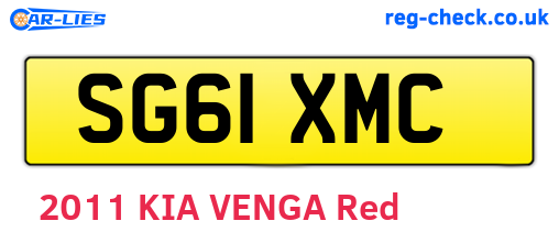 SG61XMC are the vehicle registration plates.
