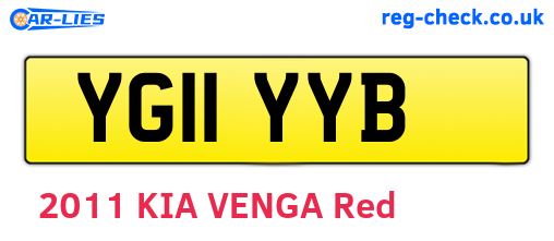 YG11YYB are the vehicle registration plates.